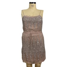 MLV by Mayren Lee Viray women's pinkish taupe sequin mini dress sz Med