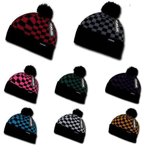 Cuglog Changbai Schachbrett Flagge Stil Winter Manschetten Mützen Bommel Hüte - Bild 2 von 18