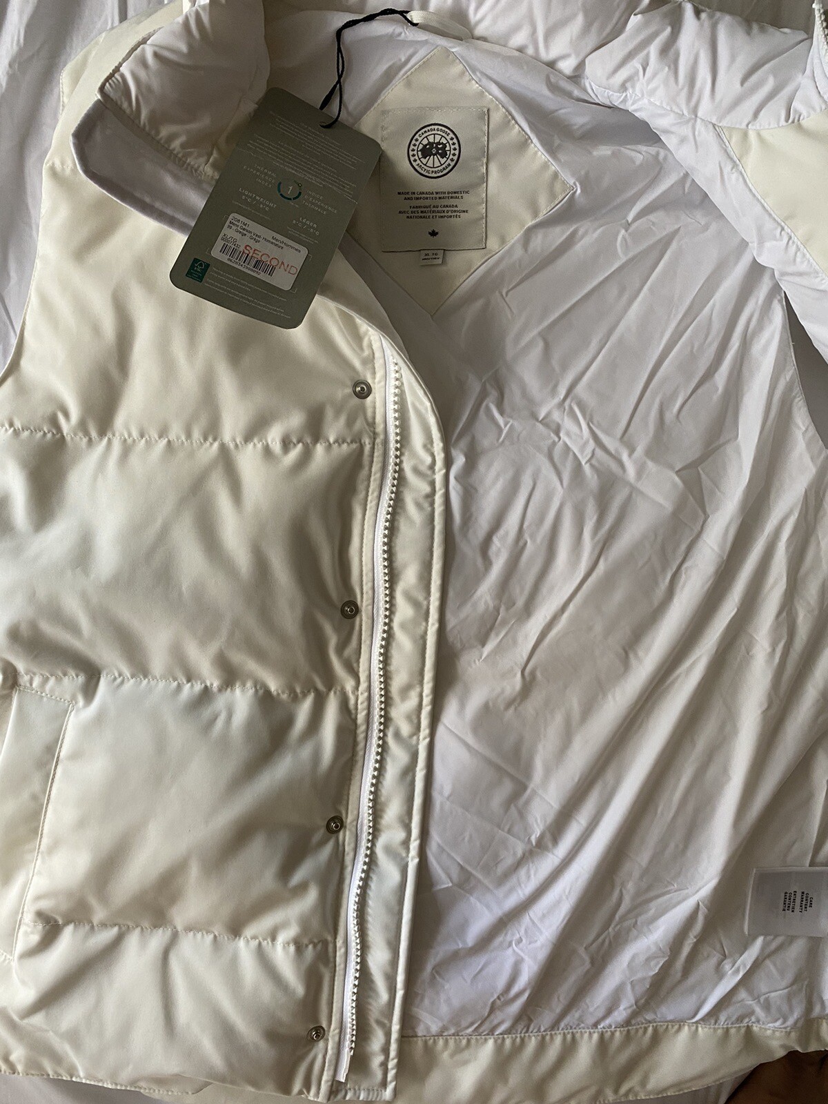 CANADA GOOSE Garson Vest Humanature Mens XL extra Large White Authentic NWT image 9