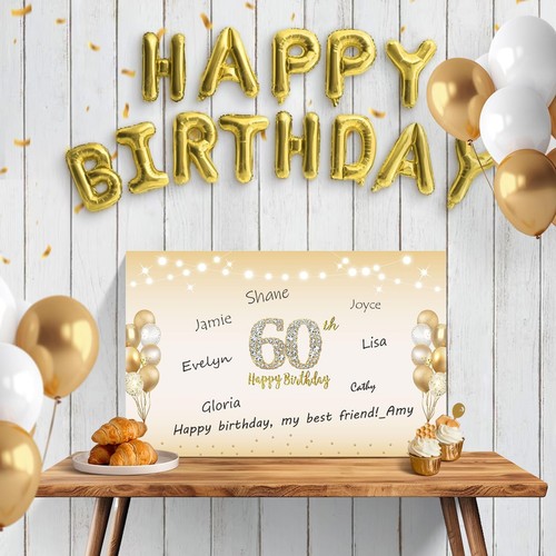 Large 60th Birthday Card With Envelope Black Gold Happy 60th Birthday Giant G... - Picture 5 of 6