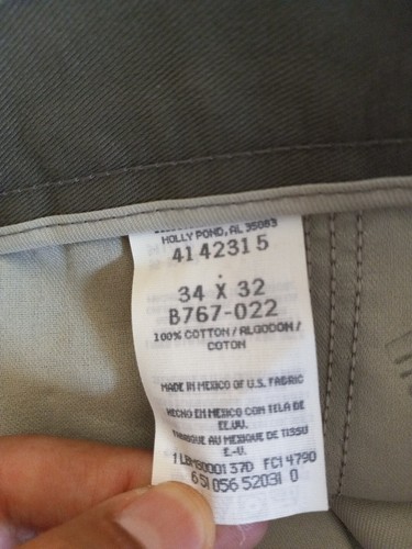 Lees men's Relaxed Seat Wrinkle Free Olive Green Pants Sz 34 X 32 NEW NWT - Picture 4 of 4