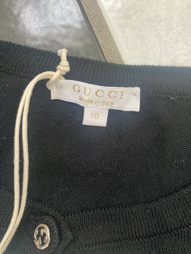 NWT 100% AUTH Gucci Kids Stretch Viscose Black Bolero Sweater Shrug 341075 - Picture 4 of 7
