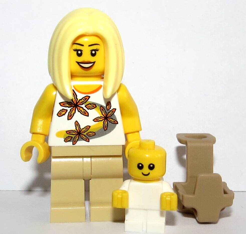 Lego Baby Mother Mam Mum Female Girl Minifigure Blonde Hair With Carrier