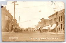 Canton SD~Main St~Steepest Steps You Ever Saw~Rexall~Hat on a Pole~Wagons RPPC