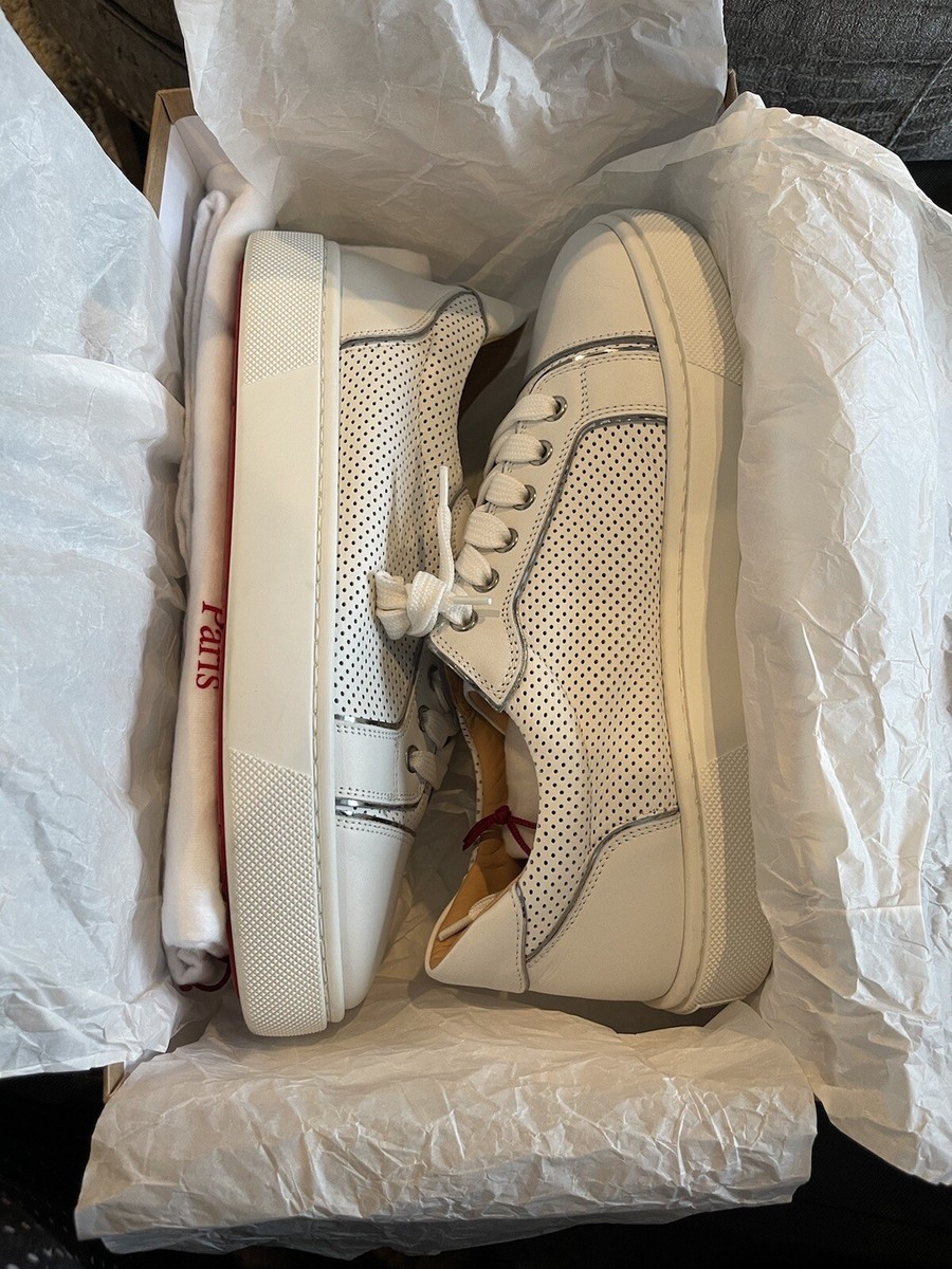 すぐ届くChristian Louboutin*Vieirissimaレディーススニーカー Christian Louboutin Vieirissima Flat Gold Leopard Lace Up