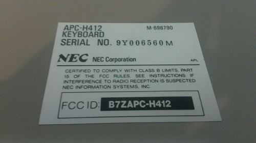 NEC APC-H412 Vintage Mechanical Keyboard PS/2 - Picture 3 of 4