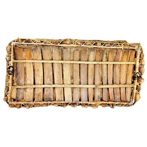 Cesto frutta raccolta ramo corteccia ramo legno primitivo nativi vintage - Foto 8 di 8