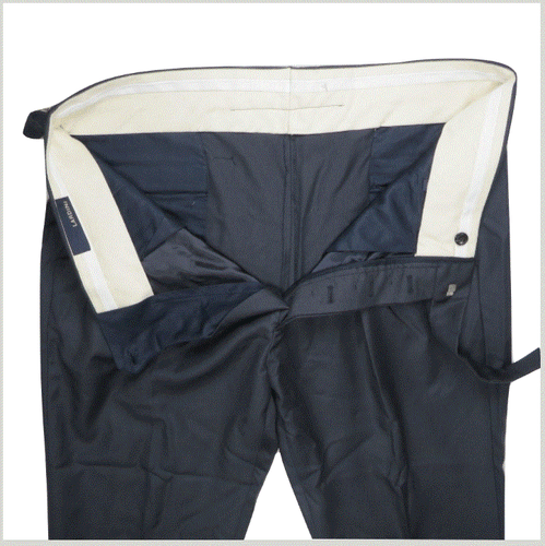 Lardini Mens Dress Pants 40/30 Wool Navy Pleated Classic Italy Button Fly NEW  - Picture 6 of 12