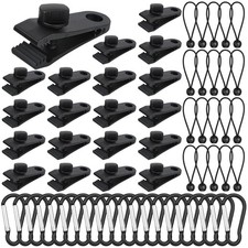 60 Pcs Heavy Duty Tarp Clips, Premium PA Tarp Clamps Kit with Lock Grip, Bung...