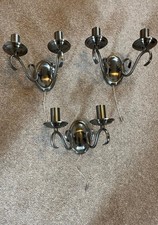 Pewter Coloured Double Wall Lights