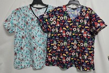 Cassandra O Scrub Tops Christmas Holiday 2X