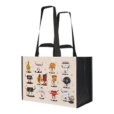 KEEP COOL Costco Cartoon Highlights Reusable Shopping Tote Kirkland Heavy Duty SINGLE BAG