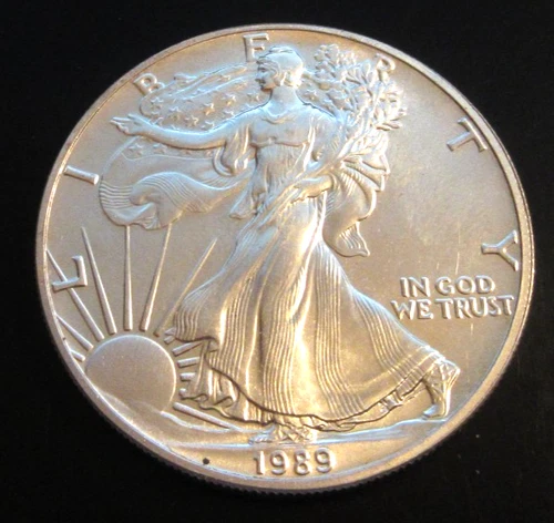 1989 American Silver Eagle  1 oz .999 Fine Silver Dollar – Uncirculated Bullion