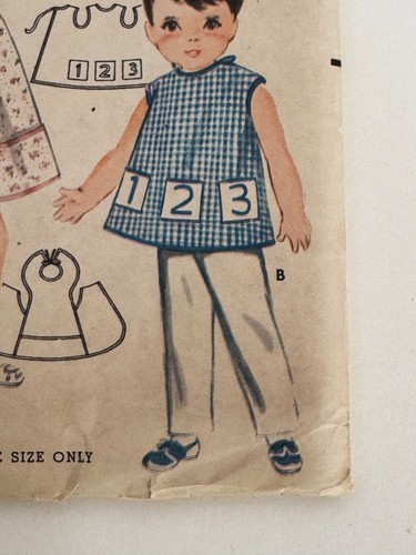 Butterick Sewing Pattern 2484 Infant Baby Smocks Bibs Vintage 1950s 6M-24M Uncut - Picture 2 of 12