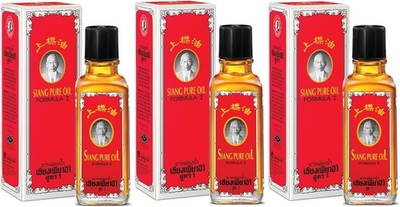 Siang Pure Oil Original Red Formula 25ml 3-Pack Pain Relief Muscle Aches