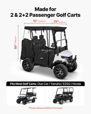 VEVOR Golf Cart Enclosure 2 2 4 Passenger Waterproof 420D Cover Clear Windows