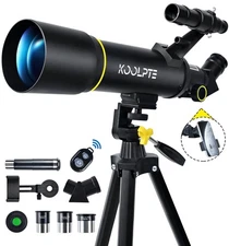 Telescope, 70mm Aperture 400mm AZ Mount Astronomical Refracting Black-70400 