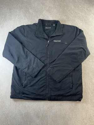 Marmot Butte Herren Jacke Large schwarz Fleece gefüttert Nylon Shell Full Zip Mantel L