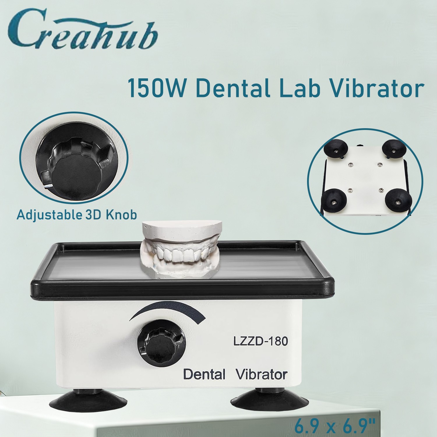 150w Dental Lab Vibrator Oscillator Shaker Small Quadrate 6.9x6.9'' Vibrator