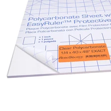 Polycarbonate Clear Plastic Sheet 40" X 48" X 0.236" (1/4") Exact with Easyruler