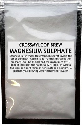 Magnesiumsulfat - Hausbrau-, Bier- und Weinzusatz Bittersalz 50g, 100g,...