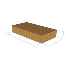 20 24x12x4 Kraft Brown Corrugated Shipping Boxes 32 ECT Single-Wall New