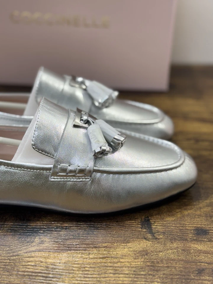 Coccinelle Mocassino Pelle Argento Casual Scarpa Coccinelle Donna 39 - Immagine 4 di 4