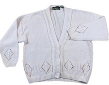 Vtg Outback Red Blush Pink Cottagecore Ramie Cotton Cardigan S Hong Kong