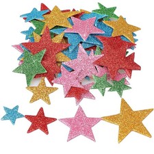 210 Pieces Colorful Glitter Foam Star Stickers, Self Adhesive Shaped Wall Sti...
