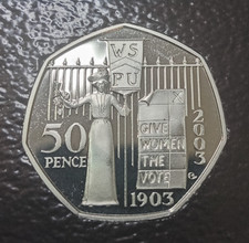 2003 PROOF 50p Fifty Pence Suffragette coin Brilliant Uncirculated