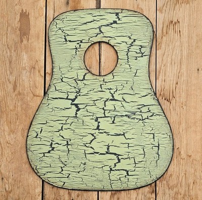 Vintage Acoustic Guitar Top Painting - Artwork - Decoration - Crackle Effect