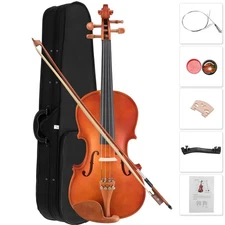 Glarry 4/4 Maple Natural Violin Fiddle + Case+ Bow+ Shoulder Rest +Tuner+ Rosin