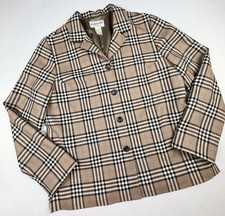 Pendleton 100 Wool Blazer Womens Size 12 Tan Plaid Jacket Portland Oregon USA