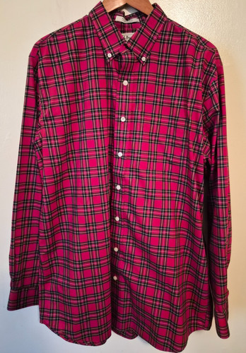 3 L.L. Bean Men’s Plaid L/S Wrinkle Free Button-Down Shirts, Size LT, Plaid