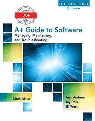 LAB MANUAL FOR ANDREWS' A+ GUIDE TO SOFTWARE, 9TH By Jean Andrews **Excellent**