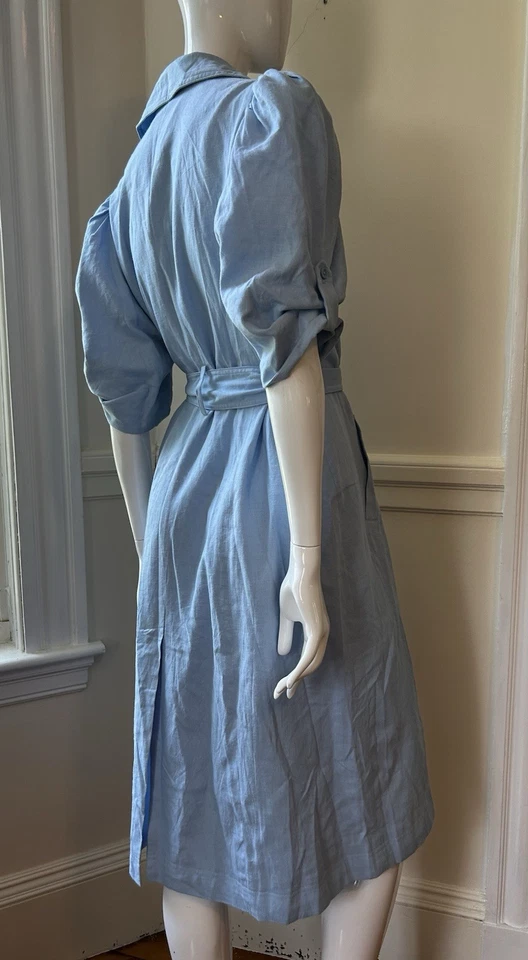 Precioso vestido midi I.N.C en azul claro talla M cuello grande Foto 4 de 4