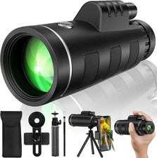 40x60 Monocular Telescope with Smartphone Adapter, Telescope for Adults