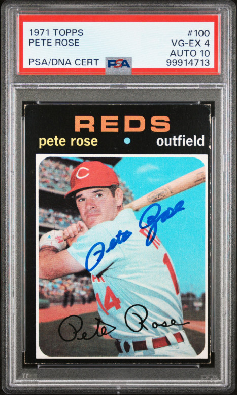 1971 Topps Pete Rose Signed Baseball Card 100 Certified PSA 4 PSADNA Auto 10 HOF