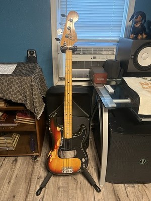 Fender Precision Fretless Bass Sunburst USA 1977 Vintage Electric Bass Guitar