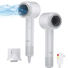 Negative Ion Hair Dryer Brushless Motor 1500W High Speed Blow Dryer White NEW