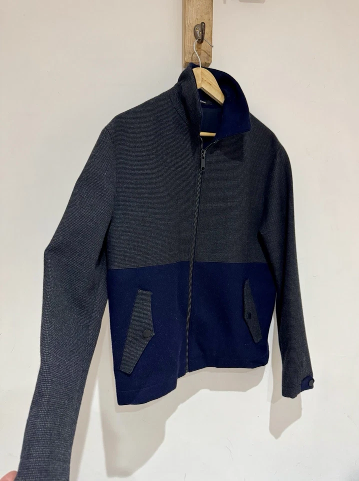 Abrigo Viktor & Rolf Monsieur Hecho en Italia Azul Marino y Carbón Lana y Mohair Cremallera 48 Foto 2 de 4