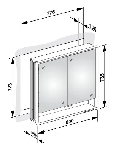 Keuco Royal Lumos Einbau-Spiegelschrank 2 Türen offene Ablage 800 x 735 x 165... - Bild 2 von 2