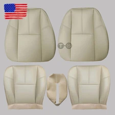 Driver & Passenger Bottom & Top Seat Cover Tan For 07-14 Chevy Tahoe GMC Sierra