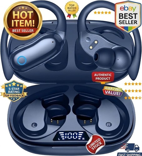 Active Noise Cancelling Ear Buds 96hrs Playback Bluetooth Dual Battery Display