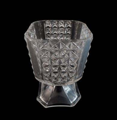 EAPG GEORGE DUNCAN & SONS no 800 HEAVY PANELED FINE CUT Glass SUGAR Bowl No Lid