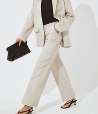 NA-KD Straight Mid Waist Twill Suit Pants Size EU44 UK 16 BNWT [BA20]