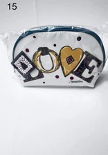 New Brighton Charmed LOVE Cosmetic Bags Set of 2  Zip Makeup Travel Valentine
