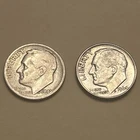 1946 & 1964 Roosevelt Dime - 2 Dime Lot 90% Silver #44
