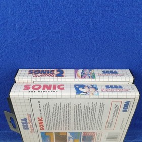 Master System SONIC THE HEDGEHOG x2 Games 1 + 2 Boxed&Complete PAL (Works in US)