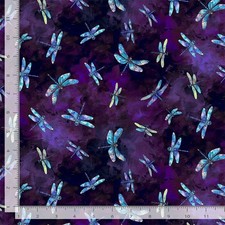 Dragonfly Dragonflys CD3895 PURPLE Timeless Durable Cotton Fabric